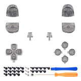 eXtremeRate Replacement D-pad R1 L1 R2 L2 Triggers Share Options Face Buttons, Clear Black Full Set Buttons Compatible with ps5 Controller BDM-010 & BDM-020 - JPF3023G2