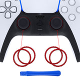 eXtremeRate Scarlet Red Replacement Accessories for PS5 Controller, Custom Accent Rings for PS5 Controller - Controller NOT Included - JPF5003