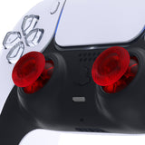 eXtremeRate Clear Red Replacement Thumbsticks for PS5 Controller, Custom Analog Stick Joystick Compatible with PS5, for PS4 All Model Controller - JPF622