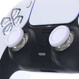 eXtremeRate Solid White & Clear Replacement Thumbsticks for PS5 Controller, Custom Analog Stick Joystick Compatible with PS5, for PS4 All Model Controller - JPF628