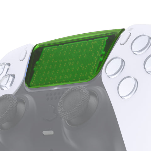 eXtremeRate Clear Green Replacement Touchpad Cover Compatible with ps5 Controller BDM-010/020/030/040/050, Custom Part Touch Pad Compatible with ps5 Controller - Controller NOT Included - JPF8003G3