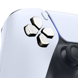 eXtremeRate Ergonomic Split Dpad Buttons (SDP Buttons) for PS5 Controller, Chrome Silver Independent Dpad Direction Buttons for PS5 Edge Controller, for PS4 All Model Controller - JPF8007