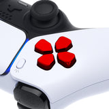 eXtremeRate Ergonomic Split Dpad Buttons (SDP Buttons) for PS5 Controller, Chrome Red Independent Dpad Direction Buttons for PS5 Edge Controller, for PS4 All Model Controller - JPF8008