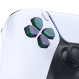 eXtremeRate Ergonomic Split Dpad Buttons (SDP Buttons) for PS5 Controller, Chameleon Green Purple Independent Dpad Direction Buttons for PS5 Edge Controller, for PS4 All Model Controller - JPF8011