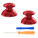 eXtremeRate Custom Red Metal Thumbsticks for PS5 Controller, Replacement Aluminum Analog Stick Joystick for PS4 Controller - Controller NOT Included - JPFC003