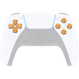 eXtremeRate Gold Metal Dpad ABXY Buttons for PS5 Controller, Custom Replacement Aluminum Action Buttons & Direction Keys for PS5 Controller - Controller NOT Included - JPFD001