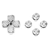 eXtremeRate Silver Metal Dpad ABXY Buttons for PS5 Controller, Custom Replacement Aluminum Action Buttons & Direction Keys for PS5 Controller - Controller NOT Included - JPFD002