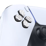 eXtremeRate Silver Metal Dpad ABXY Buttons for PS5 Controller, Custom Replacement Aluminum Action Buttons & Direction Keys for PS5 Controller - Controller NOT Included - JPFD002