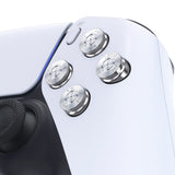 eXtremeRate Silver Metal Dpad ABXY Buttons for PS5 Controller, Custom Replacement Aluminum Action Buttons & Direction Keys for PS5 Controller - Controller NOT Included - JPFD002