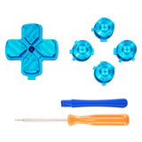 eXtremeRate Blue Metal Dpad ABXY Buttons for PS5 Controller, Custom Replacement Aluminum Action Buttons & Direction Keys for PS5 Controller - Controller NOT Included - JPFD004