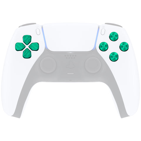 eXtremeRate Green Metal Dpad ABXY Buttons for PS5 Controller, Custom Replacement Aluminum Action Buttons & Direction Keys for PS5 Controller - Controller NOT Included - JPFD006