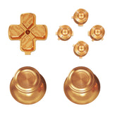 eXtremeRate Gold Metal Thumbsticks Dpad ABXY Buttons Kit for PS5 Controller, Custom Replacement Aluminum Analog Thumbsticks & Action Buttons & Direction Keys for PS5 Controller - Controller NOT Included - JPFE001