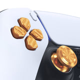 eXtremeRate Gold Metal Thumbsticks Dpad ABXY Buttons Kit for PS5 Controller, Custom Replacement Aluminum Analog Thumbsticks & Action Buttons & Direction Keys for PS5 Controller - Controller NOT Included - JPFE001