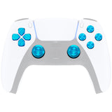 eXtremeRate Blue Metal Thumbsticks Dpad ABXY Buttons Kit for PS5 Controller, Custom Replacement Aluminum Analog Thumbsticks & Action Buttons & Direction Keys for PS5 Controller - Controller NOT Included - JPFE004