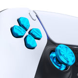 eXtremeRate Blue Metal Thumbsticks Dpad ABXY Buttons Kit for PS5 Controller, Custom Replacement Aluminum Analog Thumbsticks & Action Buttons & Direction Keys for PS5 Controller - Controller NOT Included - JPFE004