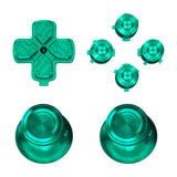 eXtremeRate Green Metal Thumbsticks Dpad ABXY Buttons Kit for PS5 Controller, Custom Replacement Aluminum Analog Thumbsticks & Action Buttons & Direction Keys for PS5 Controller - Controller NOT Included - JPFE006