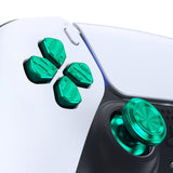 eXtremeRate Green Metal Thumbsticks Dpad ABXY Buttons Kit for PS5 Controller, Custom Replacement Aluminum Analog Thumbsticks & Action Buttons & Direction Keys for PS5 Controller - Controller NOT Included - JPFE006