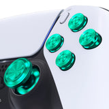 eXtremeRate Green Metal Thumbsticks Dpad ABXY Buttons Kit for PS5 Controller, Custom Replacement Aluminum Analog Thumbsticks & Action Buttons & Direction Keys for PS5 Controller - Controller NOT Included - JPFE006