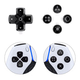 eXtremeRate Replacement Custom Dpad Action Buttons Three-Tone Black & Clear with Black White Redesigned Symbols D-pad Face Buttons Compatible with ps5 Controller - JPFF001