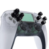 eXtremeRate Replacement Custom Dpad Action Buttons Three-Tone Black & Clear with Black White Redesigned Symbols D-pad Face Buttons Compatible with ps5 Controller - JPFF001