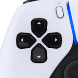 eXtremeRate Replacement Custom Dpad Action Buttons Three-Tone Black & Clear with Black White Redesigned Symbols D-pad Face Buttons Compatible with ps5 Controller - JPFF001