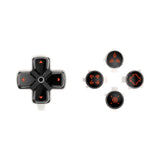 eXtremeRate Replacement Custom Dpad Action Buttons Three-Tone Black & Clear with Black Orange Redesigned Symbols D-pad Face Buttons Compatible with ps5 Controller - JPFF003