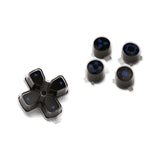 eXtremeRate Replacement Custom Dpad Action Buttons Three-Tone Black & Clear with Black Blue Redesigned Symbols D-pad Face Buttons Compatible with ps5 Controller - JPFF004