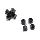 eXtremeRate Replacement Custom Dpad Action Buttons Three-Tone Black & Clear with Black Blue Redesigned Symbols D-pad Face Buttons Compatible with ps5 Controller - JPFF004