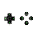 eXtremeRate Replacement Custom Dpad Action Buttons Three-Tone Black & Clear with Black Green Redesigned Symbols D-pad Face Buttons Compatible with ps5 Controller - JPFF005