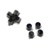 eXtremeRate Replacement Custom Dpad Action Buttons Three-Tone Black & Clear with Black Purple Redesigned Symbols D-pad Face Buttons Compatible with ps5 Controller - JPFF006