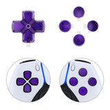 eXtremeRate Replacement Custom Dpad Action Buttons Three-Tone Purple & Clear with Redesigned Symbols D-pad Face Buttons Compatible with ps5 Controller - JPFF007