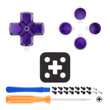 eXtremeRate Replacement Custom Dpad Action Buttons Three-Tone Purple & Clear with Redesigned Symbols D-pad Face Buttons Compatible with ps5 Controller - JPFF007