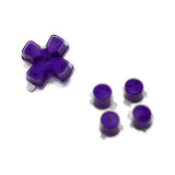 eXtremeRate Replacement Custom Dpad Action Buttons Three-Tone Purple & Clear with Redesigned Symbols D-pad Face Buttons Compatible with ps5 Controller - JPFF007