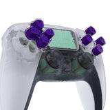 eXtremeRate Replacement Custom Dpad Action Buttons Three-Tone Purple & Clear with Redesigned Symbols D-pad Face Buttons Compatible with ps5 Controller - JPFF007