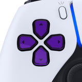 eXtremeRate Replacement Custom Dpad Action Buttons Three-Tone Purple & Clear with Redesigned Symbols D-pad Face Buttons Compatible with ps5 Controller - JPFF007