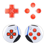 eXtremeRate Replacement Custom Dpad Action Buttons Three-Tone Orange & Clear with Redesigned Symbols D-pad Face Buttons Compatible with ps5 Controller - JPFF008