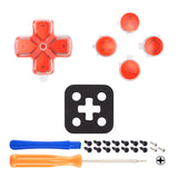 eXtremeRate Replacement Custom Dpad Action Buttons Three-Tone Orange & Clear with Redesigned Symbols D-pad Face Buttons Compatible with ps5 Controller - JPFF008