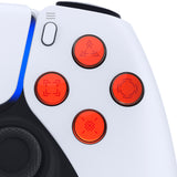 eXtremeRate Replacement Custom Dpad Action Buttons Three-Tone Orange & Clear with Redesigned Symbols D-pad Face Buttons Compatible with ps5 Controller - JPFF008