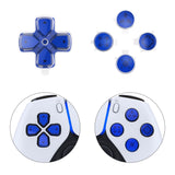 eXtremeRate Replacement Custom Dpad Action Buttons Three-Tone Blue & Clear with Redesigned Symbols D-pad Face Buttons Compatible with ps5 Controller - JPFF009