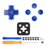 eXtremeRate Replacement Custom Dpad Action Buttons Three-Tone Blue & Clear with Redesigned Symbols D-pad Face Buttons Compatible with ps5 Controller - JPFF009