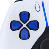 eXtremeRate Replacement Custom Dpad Action Buttons Three-Tone Blue & Clear with Redesigned Symbols D-pad Face Buttons Compatible with ps5 Controller - JPFF009