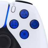 eXtremeRate Replacement Custom Dpad Action Buttons Three-Tone Blue & Clear with Redesigned Symbols D-pad Face Buttons Compatible with ps5 Controller - JPFF009