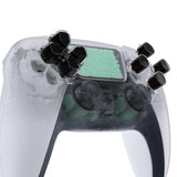 eXtremeRate Two-Tone Black & Clear Custom Dpad Action Buttons Replacement No Letter Imprint D-pad Face Buttons Compatible with ps5 Controller - JPFG001