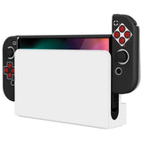 PlayVital AlterGrips Protective Slim Case for Nintendo Switch OLED, Ergonomic Grip Cover for Joycon, Dockable Hard Shell for Switch OLED with Thumb Grip Caps & Button Caps - Classics NES Style - JSOYY7002