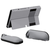 PlayVital AlterGrips Protective Slim Case for Nintendo Switch OLED, Ergonomic Grip Cover for Joycon, Dockable Hard Shell for Switch OLED with Thumb Grip Caps & Button Caps - Classics NES Style - JSOYY7002