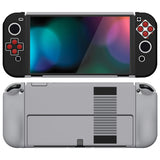 PlayVital AlterGrips Protective Slim Case for Nintendo Switch OLED, Ergonomic Grip Cover for Joycon, Dockable Hard Shell for Switch OLED with Thumb Grip Caps & Button Caps - Classics NES Style - JSOYY7002