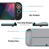 PlayVital AlterGrips Protective Slim Case for Nintendo Switch OLED, Ergonomic Grip Cover for Joycon, Dockable Hard Shell for Switch OLED with Thumb Grip Caps & Button Caps - Classics NES Style - JSOYY7002