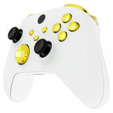 eXtremeRate Chrome Gold Replacement Buttons for Xbox Series S & Xbox Series X Controller, LB RB LT RT Bumpers Triggers D-pad ABXY Start Back Sync Share Keys for Xbox Series X/S Controller  - JX3201