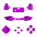 eXtremeRate Chrome Purple Replacement Buttons for Xbox Series S & Xbox Series X Controller, LB RB LT RT Bumpers Triggers D-pad ABXY Start Back Sync Share Keys for Xbox Series X/S Controller  - JX3205