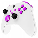 eXtremeRate Chrome Purple Replacement Buttons for Xbox Series S & Xbox Series X Controller, LB RB LT RT Bumpers Triggers D-pad ABXY Start Back Sync Share Keys for Xbox Series X/S Controller  - JX3205